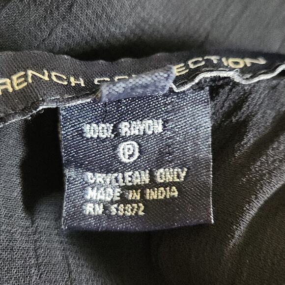 French Connection Women's Black Floral Embroidered Midi Sleeveless Dress Size 10 - Picture 10 of 11